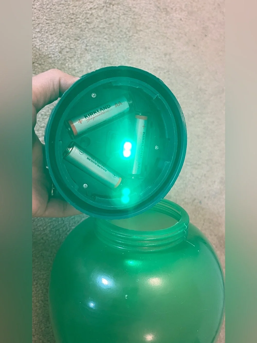 4 Large 13” Blow Mold Light Bulbs LED Jumbo Christmas Ornament White Green